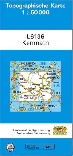 TK50 L6136 Kemnath: Topographische Karte 1:50000 (TK50 Topographische Karte 1:50000 Bayern)
